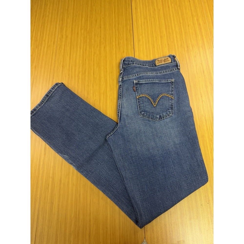 Levi's 505 Straight Leg Jeans Womens 8 Blue Stretch Denim Red Tab